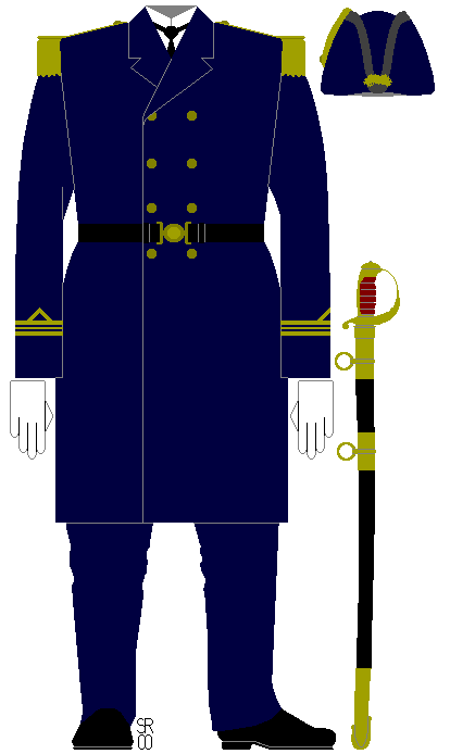A Lieutenant-Commander in ceremonial dress.