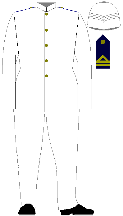 A Lieutenant in summer service dress.